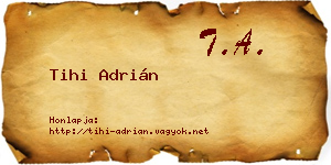 Tihi Adrián névjegykártya